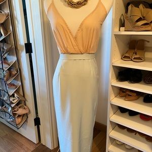 Sultry summer two tone (wispy peach and baby blue) midi dress